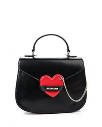 Черная кожаная сумка через плечо от Love Moschino