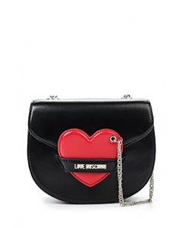 Черная кожаная сумка через плечо от Love Moschino