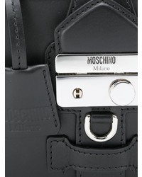 Черная кожаная сумка через плечо от Moschino