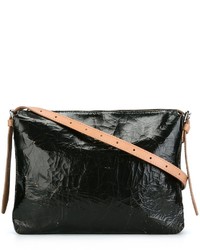 Черная кожаная сумка через плечо от MM6 MAISON MARGIELA