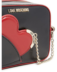 Черная кожаная сумка через плечо от Love Moschino