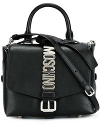 Черная кожаная сумка через плечо от Moschino