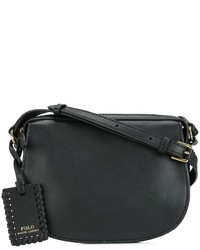 Черная кожаная сумка через плечо от Polo Ralph Lauren