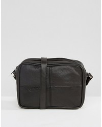 Черная кожаная сумка через плечо от Reclaimed Vintage