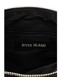 Черная кожаная сумка через плечо от River Island