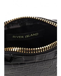 Черная кожаная сумка через плечо от River Island