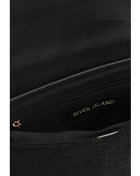 Черная кожаная сумка через плечо от River Island