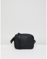 Черная кожаная сумка через плечо от Sisley