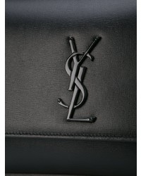 Черная кожаная сумка через плечо от Saint Laurent
