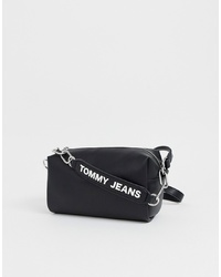 Черная кожаная сумка через плечо от Tommy Jeans