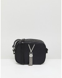 Черная кожаная сумка через плечо от Valentino by Mario Valentino