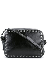 Черная кожаная сумка через плечо от Valentino