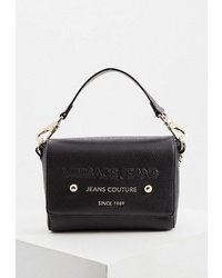 Черная кожаная сумка через плечо от Versace Jeans