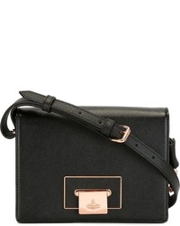 Черная кожаная сумка через плечо от Vivienne Westwood