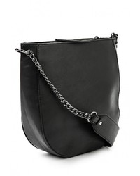 Черная кожаная сумка через плечо от Warehouse