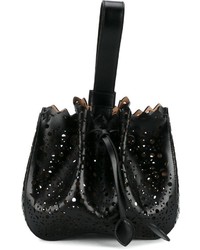 Женская черная кожаная сумка от Alaia