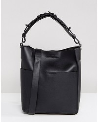 Женская черная кожаная сумка от AllSaints