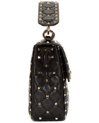 Женская черная кожаная сумка от Valentino