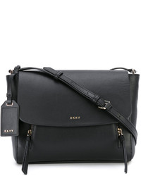Женская черная кожаная сумка от DKNY