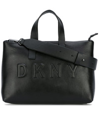 Женская черная кожаная сумка от DKNY