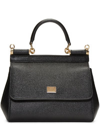 Женская черная кожаная сумка от Dolce & Gabbana