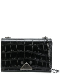 Женская черная кожаная сумка от Emporio Armani
