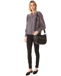 Женская черная кожаная сумка от Elizabeth and James