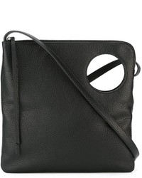 Женская черная кожаная сумка от Jil Sander Navy