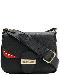 Женская черная кожаная сумка от Love Moschino