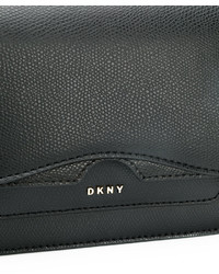 Женская черная кожаная сумка от Donna Karan