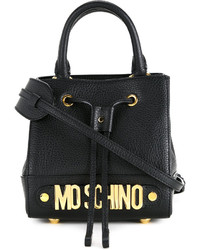 Женская черная кожаная сумка от Moschino