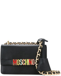 Женская черная кожаная сумка от Moschino