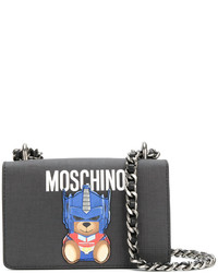 Женская черная кожаная сумка от Moschino