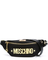 Женская черная кожаная сумка от Moschino