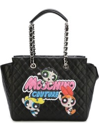 Женская черная кожаная сумка от Moschino