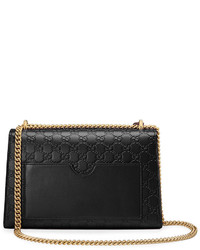 Женская черная кожаная сумка от Gucci