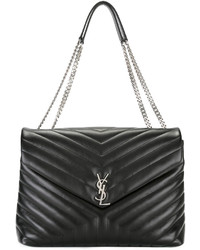 Женская черная кожаная сумка от Saint Laurent