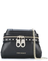Женская черная кожаная сумка от Twin-Set