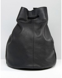 Женская черная кожаная сумка от Warehouse