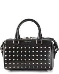 Черная кожаная сумочка с украшением от Saint Laurent