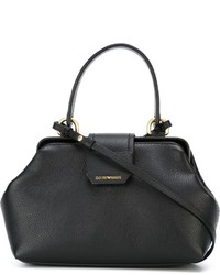 Черная кожаная сумочка от Emporio Armani