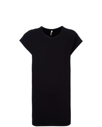 Женская черная кожаная футболка с круглым вырезом от IRO