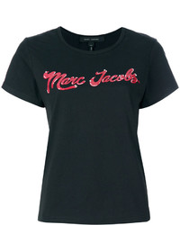 Женская черная кожаная футболка от Marc Jacobs