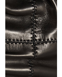 Черная кожаная юбка в стиле пэчворк от Tom Ford