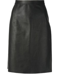 Черная кожаная юбка-карандаш от Alexander Wang