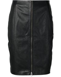 Черная кожаная юбка-карандаш от BLK DNM
