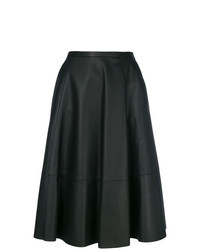 Черная кожаная юбка-карандаш от Drome