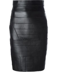 Черная кожаная юбка-карандаш от Dsquared2