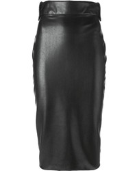 Черная кожаная юбка-карандаш от Ermanno Scervino