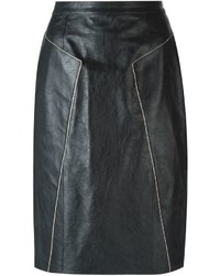 Черная кожаная юбка-карандаш от Golden Goose Deluxe Brand